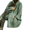 Elegant Polo Collar Plus Size Women's Coat