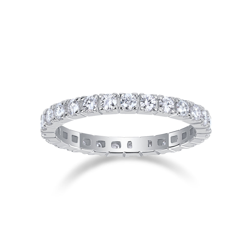 Shining Starlight - A Wedding Ring Set With Top-quality Moissanite S925 Silver And Platinum-plated Diamond. The Ring Can Be Inspected With A Diamond Pen