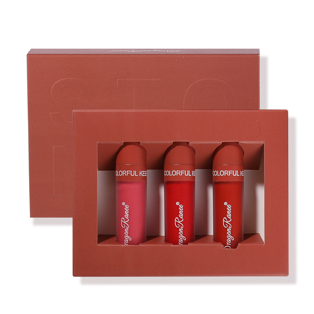 3-piece Lip Gloss Set Not Easy To Stick To Cup Matte
