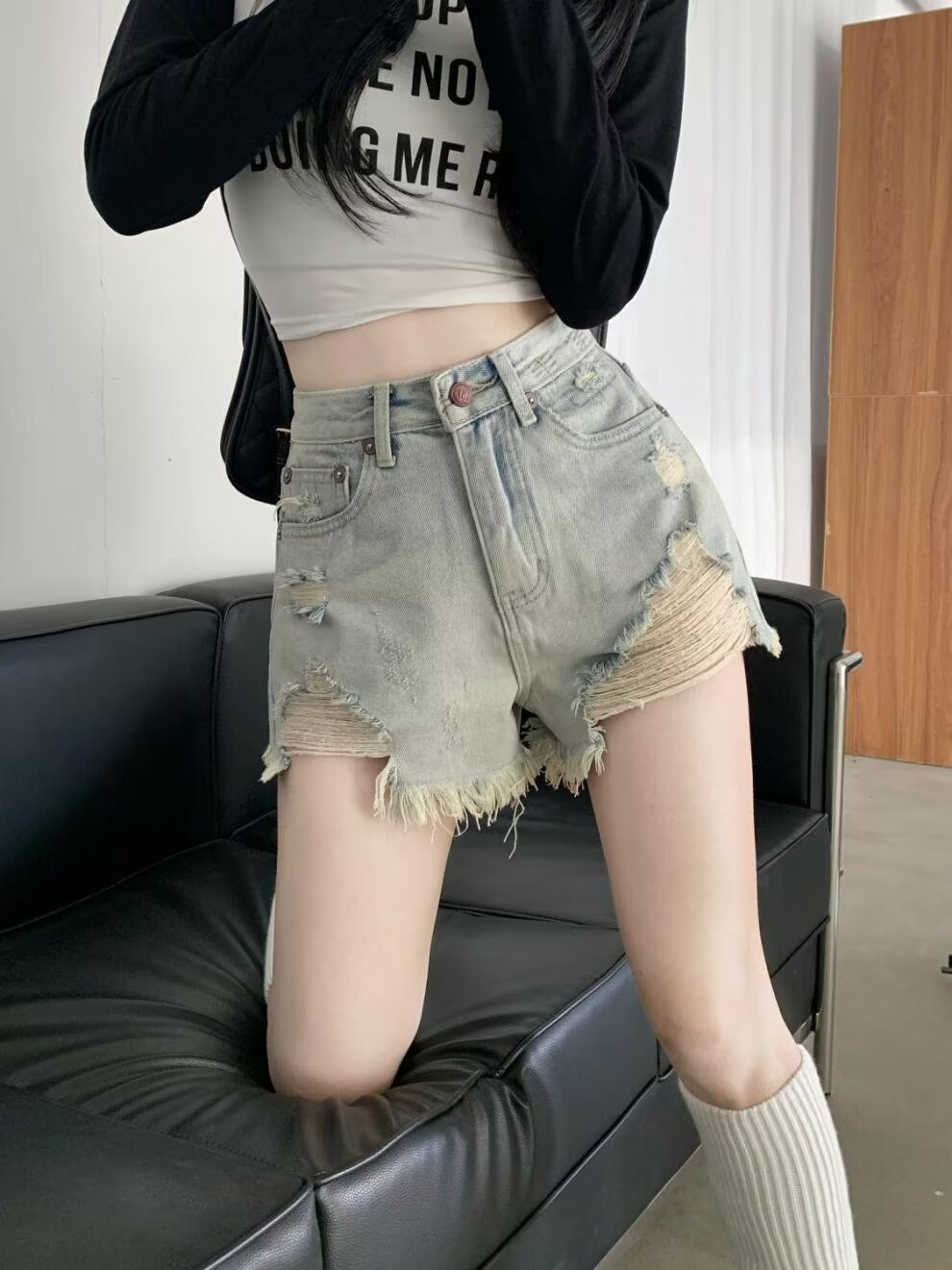Retro Denim Shorts For Women New Casual High-Street Style All-Match Jeans