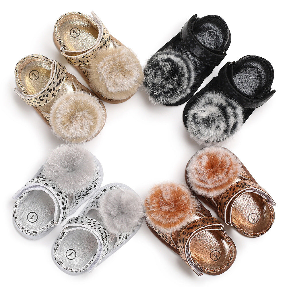 baby newborn childrens shoes baby stroller baby shoes Leopard Cute Ball childrens wear non-slip shoes 0-18M