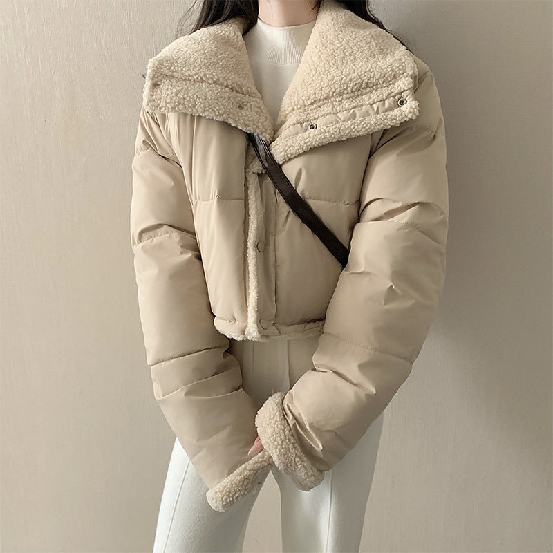 Female Lamb Wool Cotton Baggy Coat