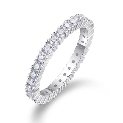 Ice Ballet - A Wedding Ring Set With Top-quality Moissanite S925 Silver And Platinum-plated Diamond. The Ring Can Be Inspected With A Diamond Pen