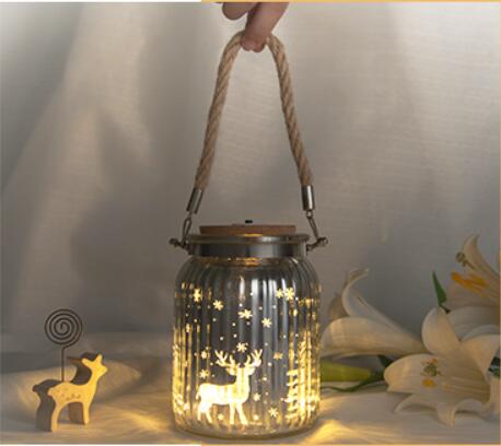 LED Light String Glass Cork Wishing Bottle