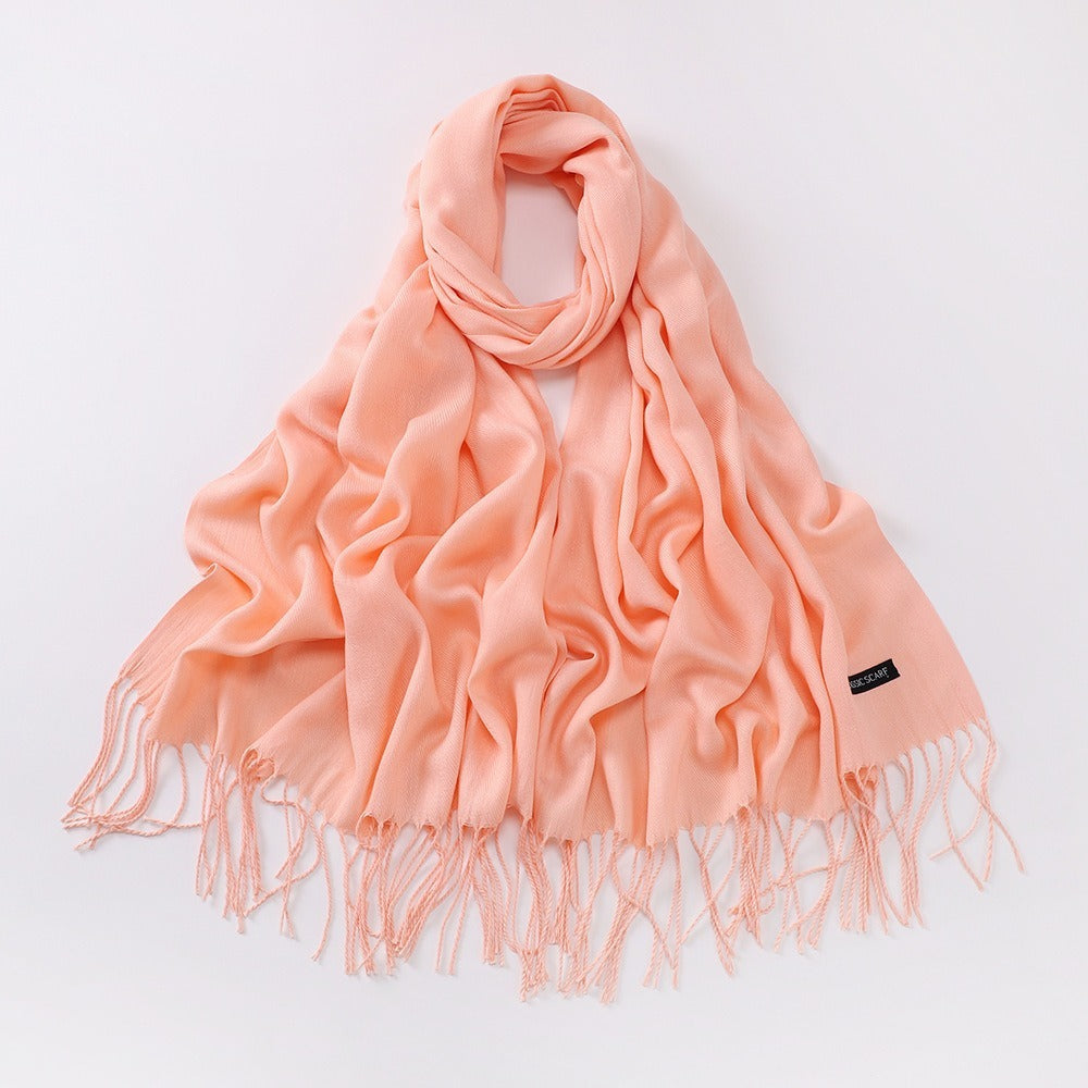 Autumn And Winter Cashmere-like Solid Color Long Scarf