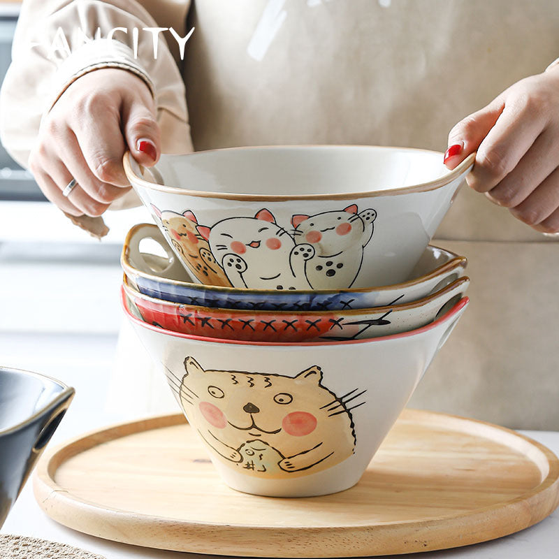 Japanese Noodle Bowl Home Creative Cute 7 Inches