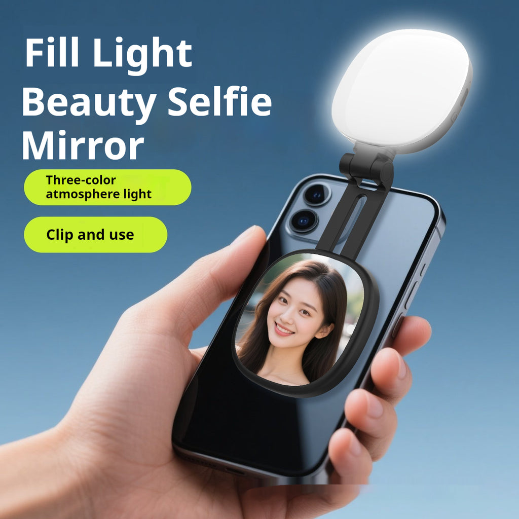 Mobile Phone Magnetic Selfie Fill Light Live And Photo Mini-portable Makeup Mirror