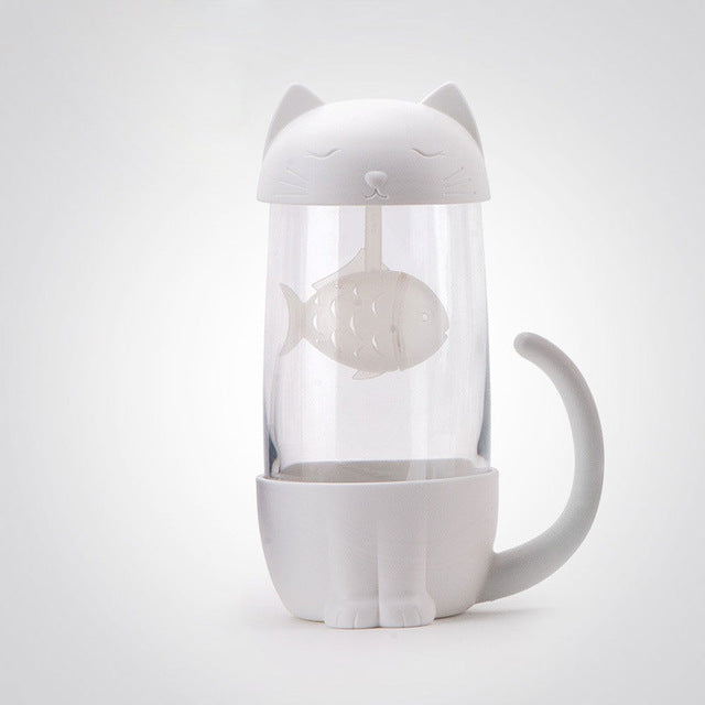 Cute Office Cat Tea Separate Water Cup