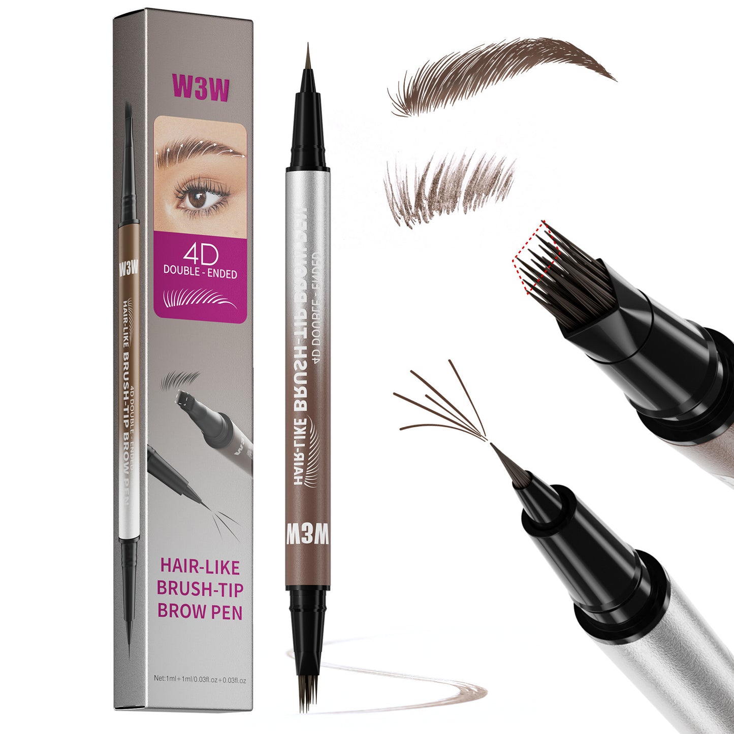 Waterproof Sweat-proof Smudge-proof Double-ended Eyebrow Pencil