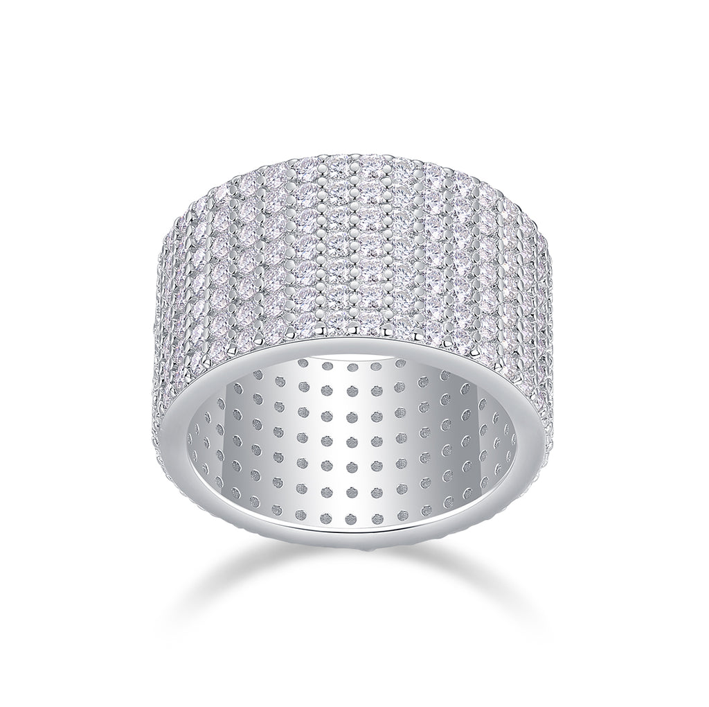 Starry River - A Wedding Ring Set With Top-quality Moissanite S925 Silver And Platinum-plated Diamond Can Be Tested With A Diamond Pen