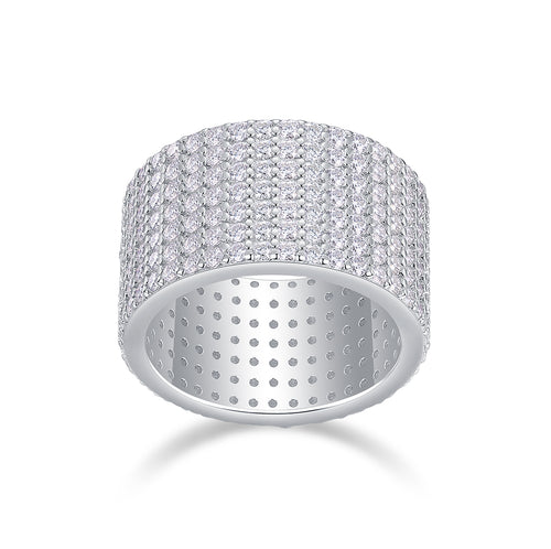 Starry River - A Wedding Ring Set With Top-quality Moissanite S925 Silver And Platinum-plated Diamond Can Be Tested With A Diamond Pen