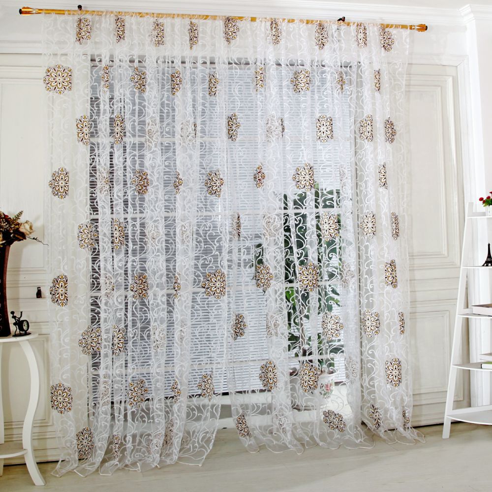 Finished Offset European-style Floral Ball Bedroom Non-shading Curtain