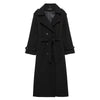 British-style Double-breasted Long Wool Coat For Women