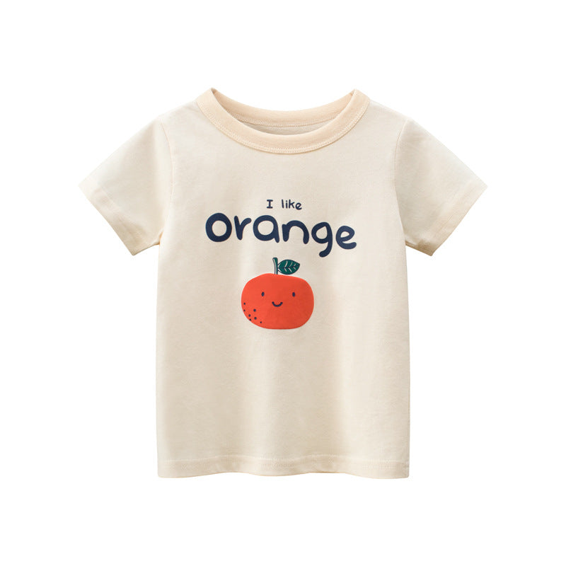 Children's Clothing Summer Children's Short-Sleeved Fruit T-Shirt Girl Baby Clothes
