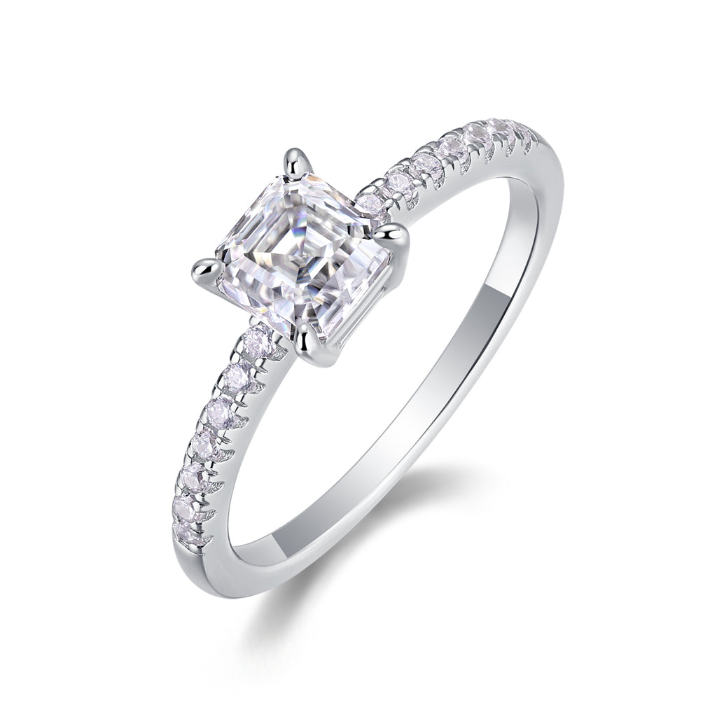 Awakening - A Wedding Ring Set With Top-quality Moissanite S925 Silver And Platinum-plated Diamond Can Be Tested With A Diamond Pen