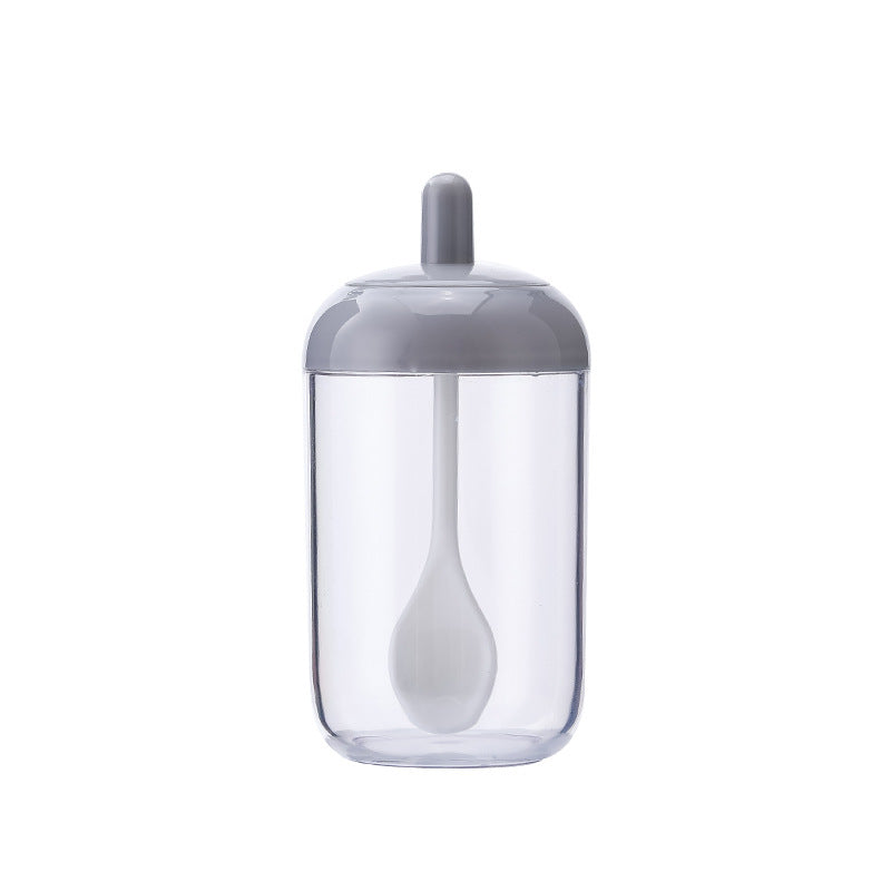 Simple Round Condiment Bottle With Spoon
