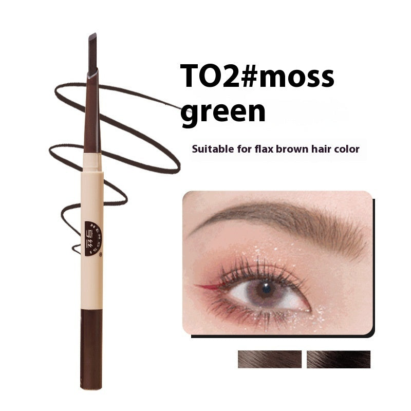 Makeup Color Rendering Double Head Extremely Thin Waterproof And Sweat-proof Eyebrow Pencil