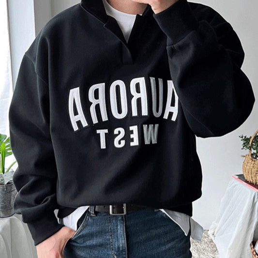 Men's Spring Lapel Hoodie Korean-style Loose-fit