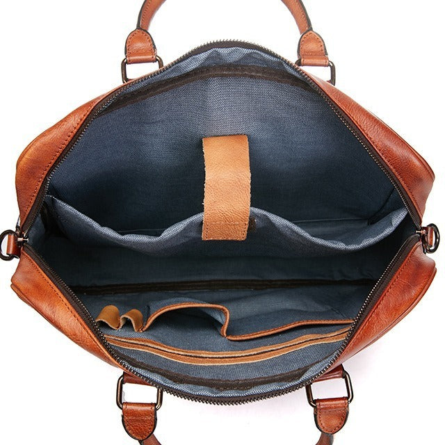 حقيبة جلدية أصلية عالية الجودة بتصميم هيكل عظمي