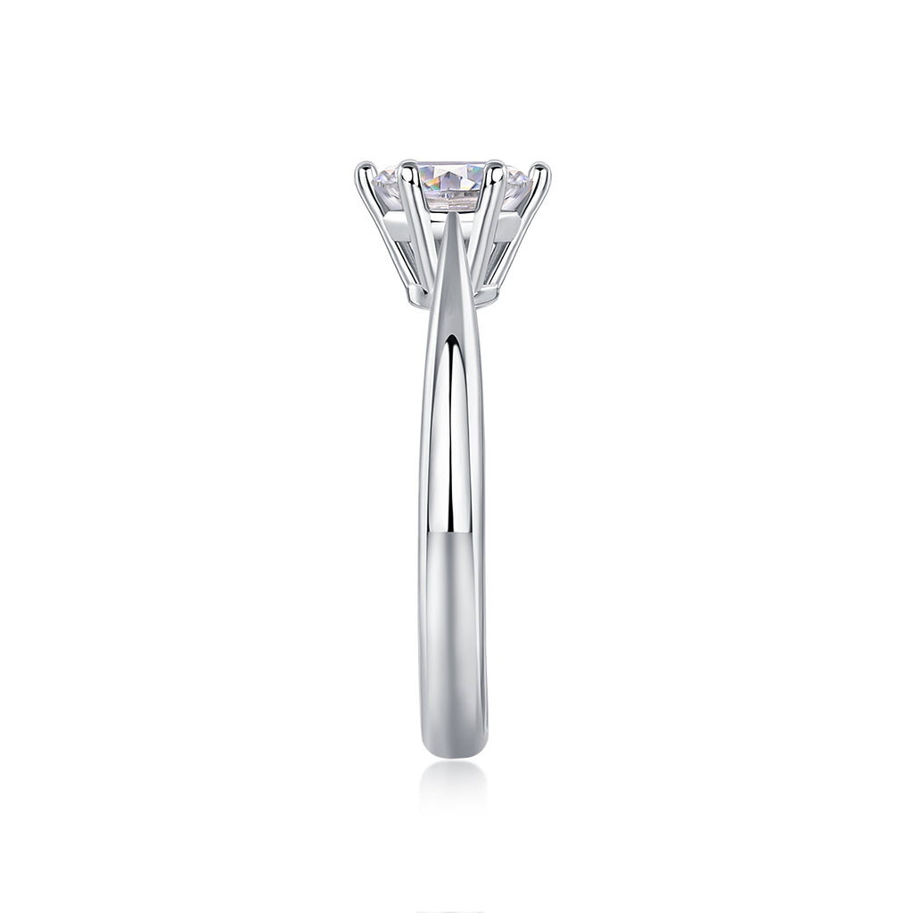 Wholehearted - A Wedding Ring Set With Top-quality Moissanite S925 Silver And Platinum-plated Diamond Can Be Inspected With A Diamond Pen