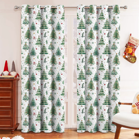 Christmas Forest Punching Shading Curtain Decoration New