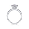 Happiness Like A Flower - A Wedding Ring Set With 1-carat Top-quality Moissanite S925 Silver And Platinum-plated Diamond. The Ring Can Be Tested With A Diamond Pen