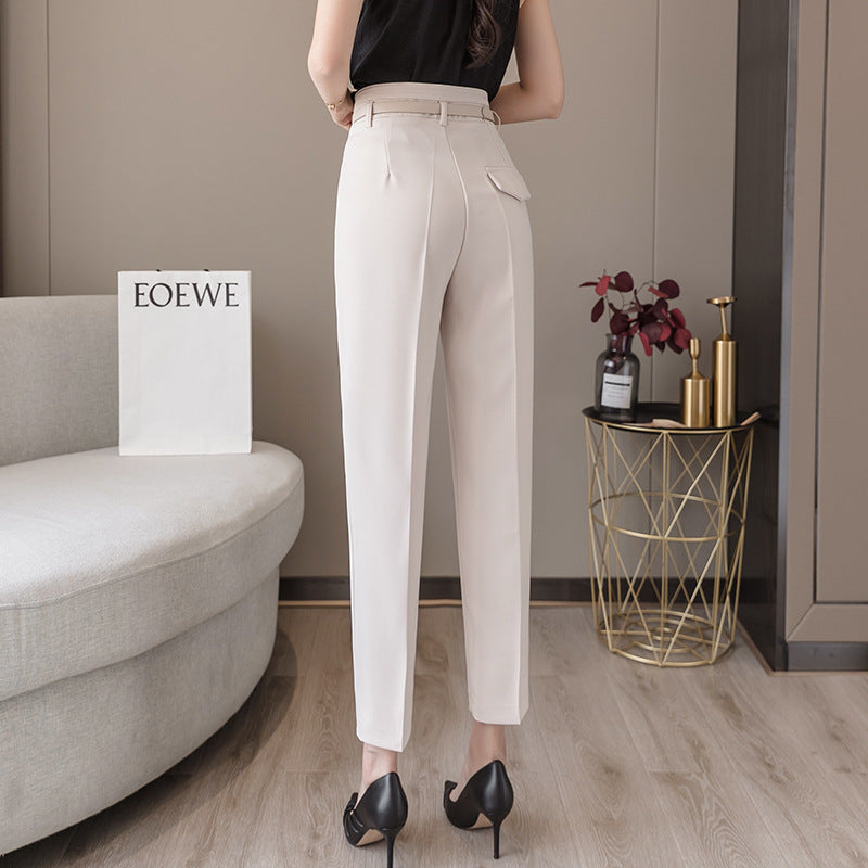 High-waist Women's Draped Loose And Thin Casual Cropped Trousers