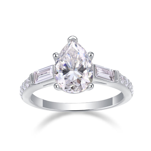 Moonlight - A Wedding Ring Set With Top-quality Moissanite S925 Silver And Platinum-plated Diamond Can Be Inspected With A Diamond Pen