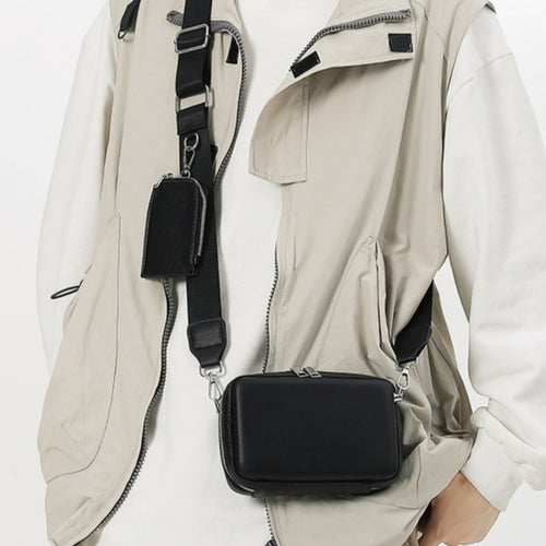 Crossbody Men's Street Pure Color All-matching Simple Single-shoulder Bag