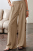 Solid Color Elastic High Waist Loose Cargo Pants