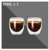 New 6Pcs Double  shot Glass double Wall Espresso