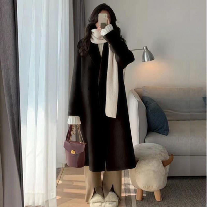 Fashionable Knee-length Mid-length Wool Coat For Women