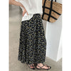 Vintage Floral Women's Summer Loose Pleated High Waist Drooping A- Line Umbrella Skirt