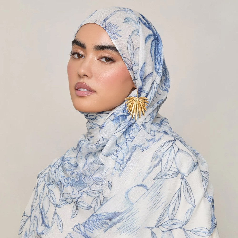 Watercolor Series Satin Polyester Ethnic Shawl