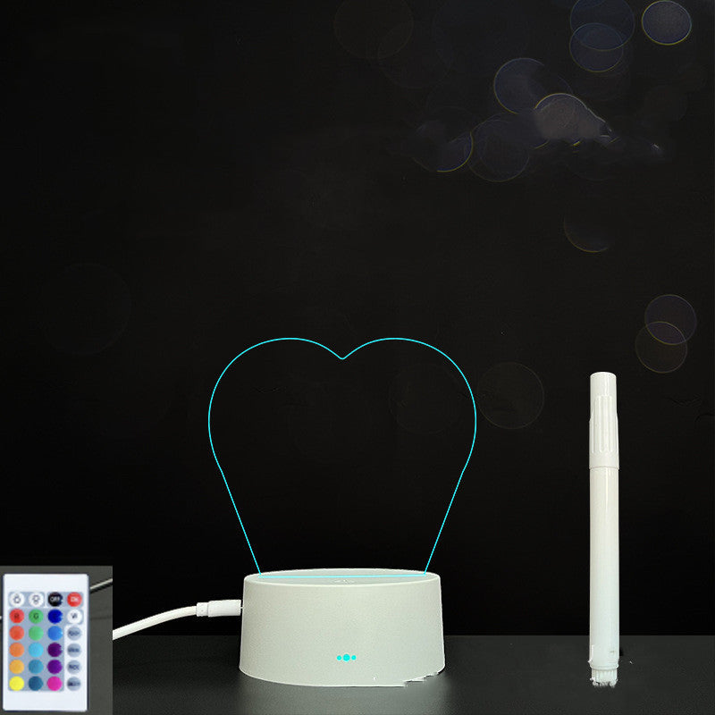 لوحة أكريليك ثلاثية الأبعاد مع إضاءة LED للوحة رسائل بخط اليد