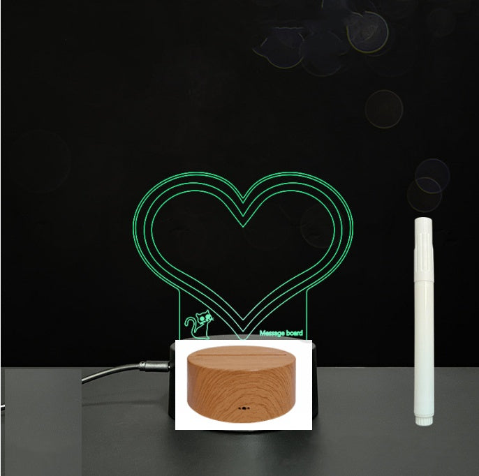 لوحة أكريليك ثلاثية الأبعاد مع إضاءة LED للوحة رسائل بخط اليد