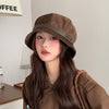 Corduroy Fisherman Hat Children's Autumn And Winter High-grade Hepburn Style