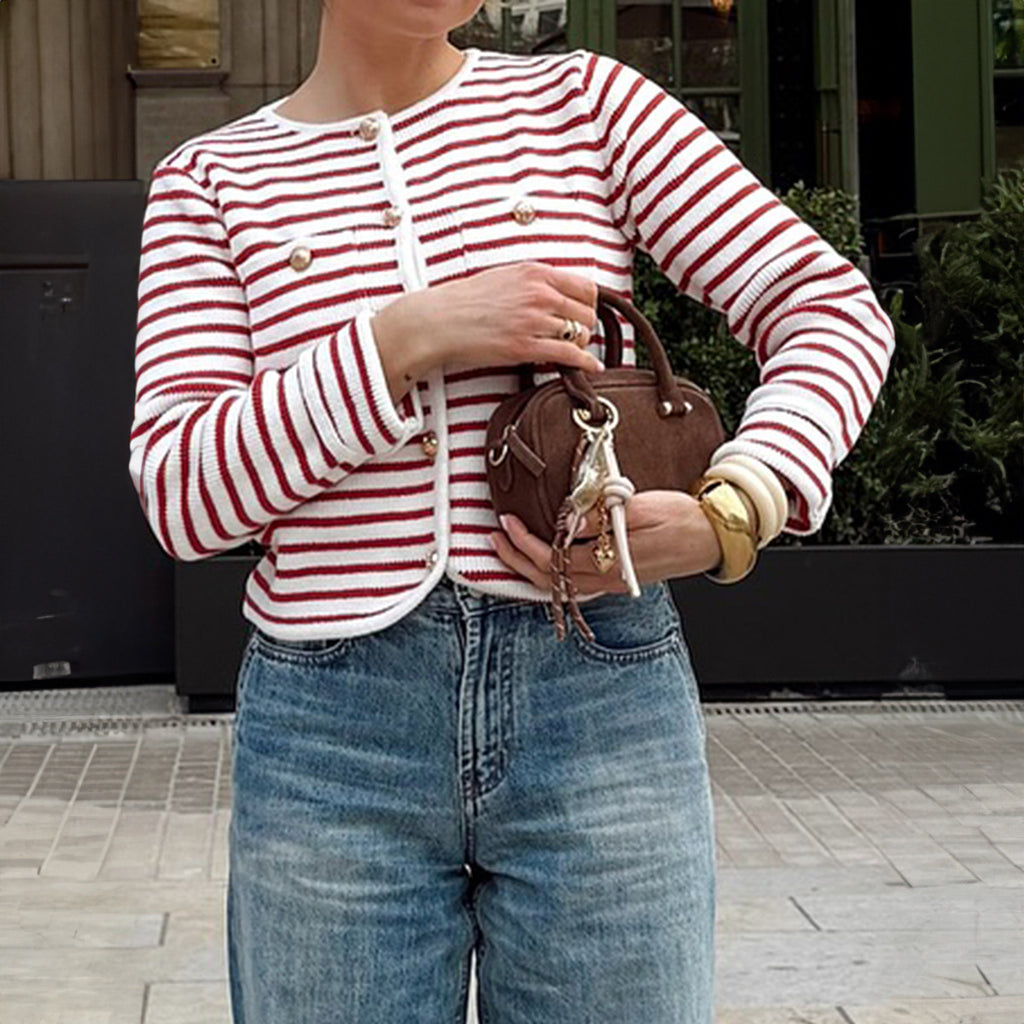 European And American Casual Versatile Striped Button-down Shirt