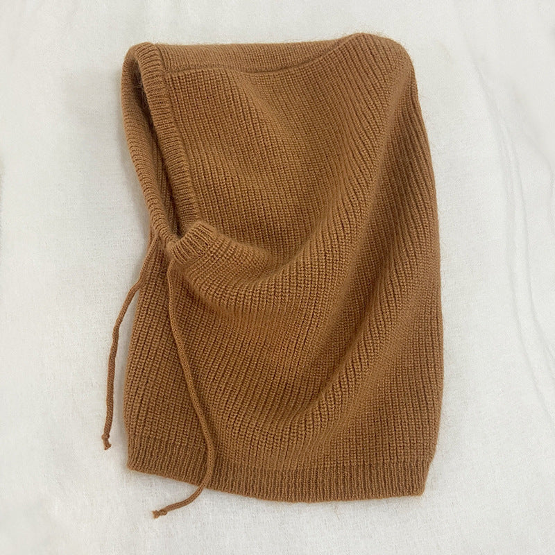 Autumn And Winter Fashion Warm Scarf Neck Protection Integrated Woolen Knitted Hat