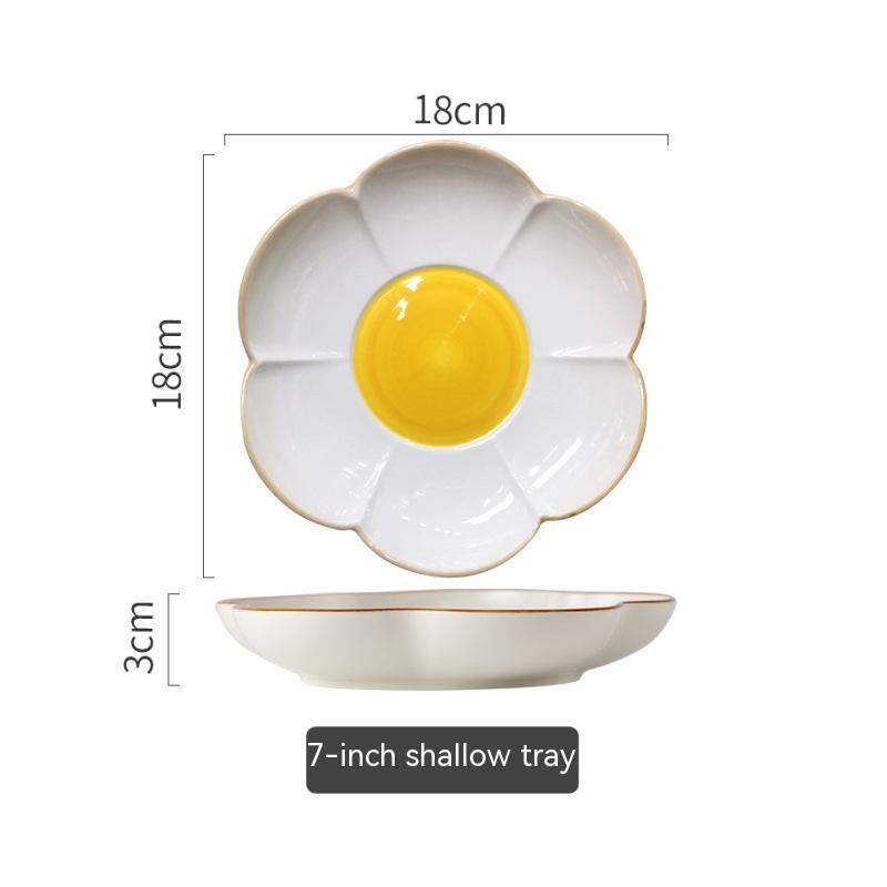 Simple SUNFLOWER Ceramic Poached Egg Household Creative Tableware