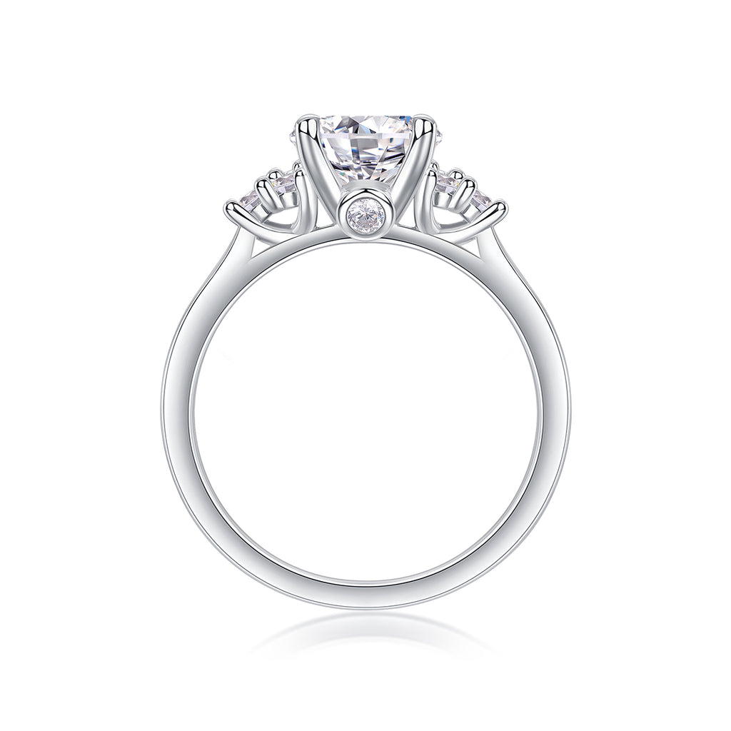 Galaxy Light - A Wedding Ring Set With 2-carat Top-quality Moissanite S925 Silver And Platinum-plated Diamond. The Ring Can Be Inspected With A Diamond Pen