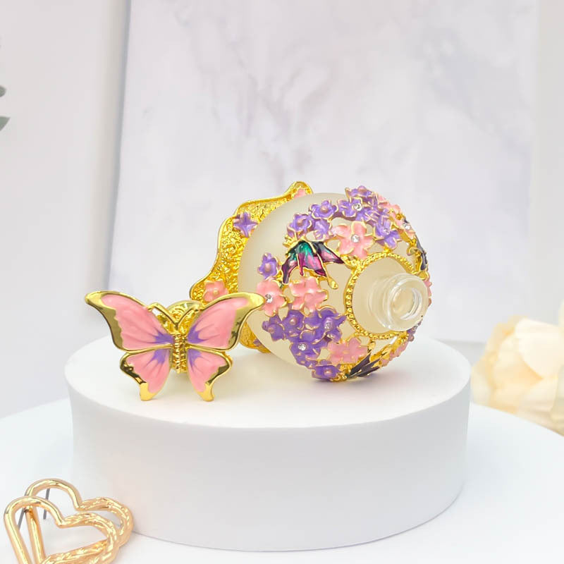 زجاجة عطر زيت عطري فاخرة عالية الجودة، مصنوعة من زجاج سميك على شكل فراشة، سعة 25 مل، معبأة بتفريغ الهواء، خاصة بصالونات التجميل