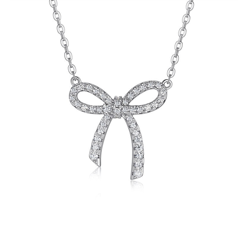 Set With Top-quality Moissanite, This Luxurious And Fashionable Light Luxury Trend Jewelry Necklace Pendant Is Made Of S925 Silver Electroplated With Platinum