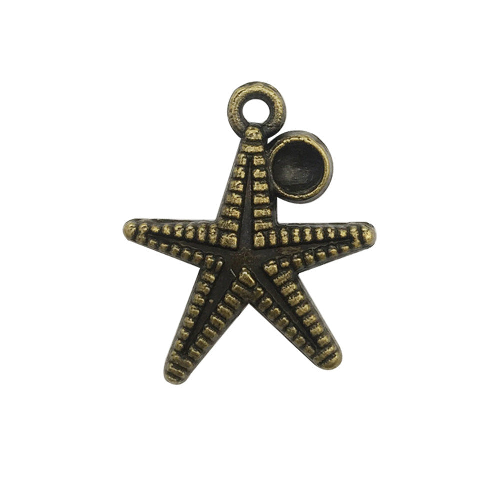 Retro Tibetan Silver Antique Brass Alloy DIY Accessories Marine Turtle Shell Necklace Bracelet Jewelry