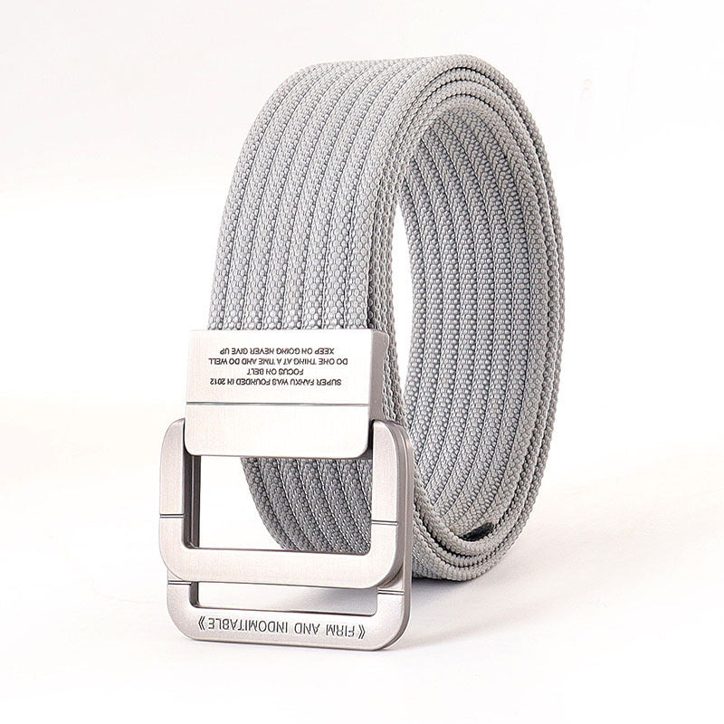 Alloy Double Ring Buckle Woven Nylon Tactical Sports Outdoor Waist Belt