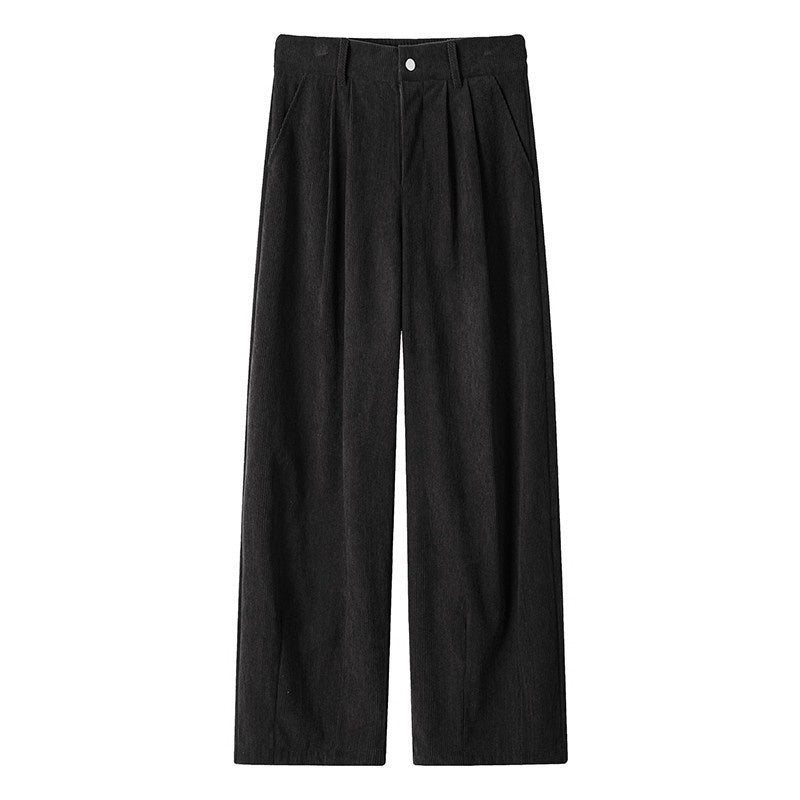 Old-money-style Japanese Retro Pleated Corduroy Casual Pants