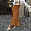Khaki Slim-fit Elegant Draping Effect Tulle Skirt
