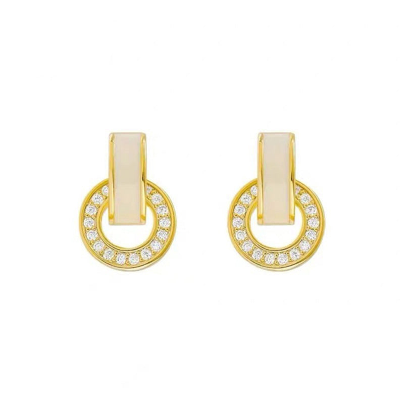 Copper-plated Real Gold Hoop Earrings With A Cool, Minimalist Vibe S925 Silver Needle Drop Earrings