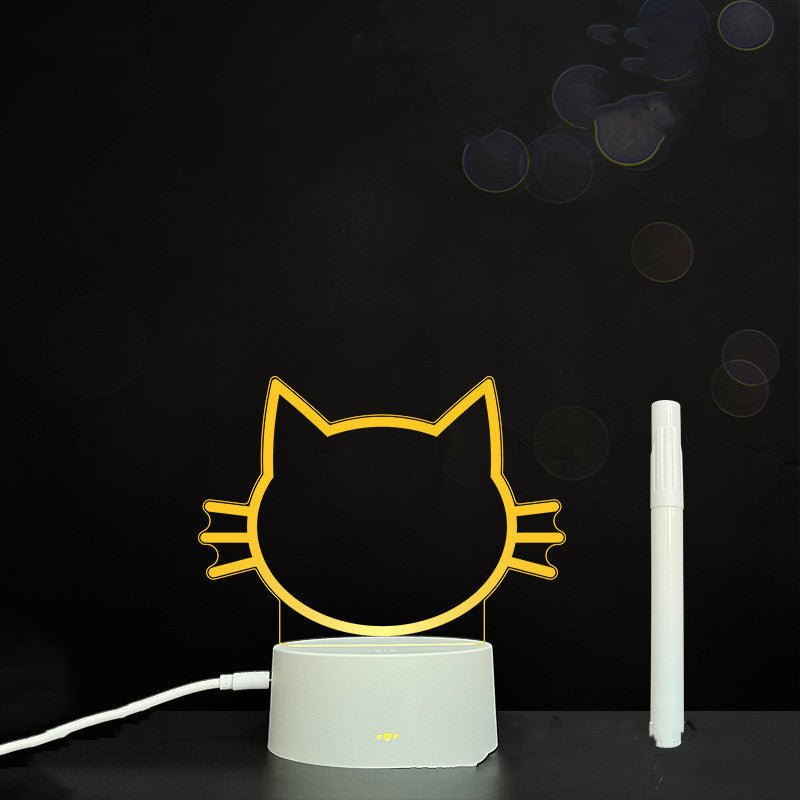 لوحة أكريليك ثلاثية الأبعاد مع إضاءة LED للوحة رسائل بخط اليد