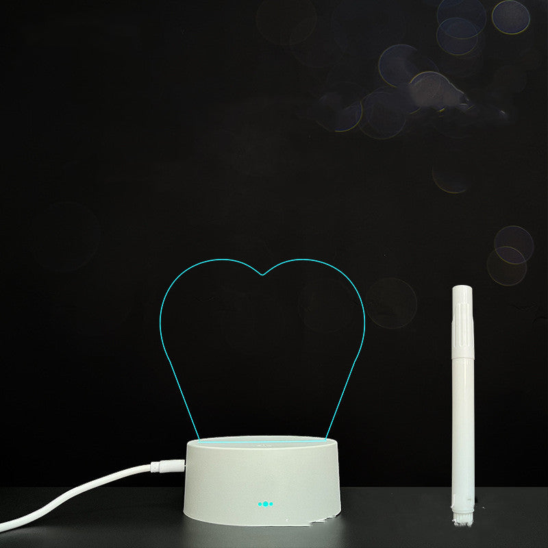 لوحة أكريليك ثلاثية الأبعاد مع إضاءة LED للوحة رسائل بخط اليد